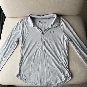 Under Armour Fitted 1/4 Zip Workout Top, Light Blue, Size XS